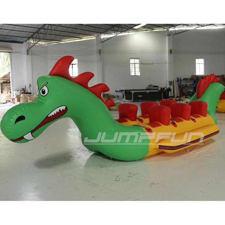 Ready to ship Dragon boat 6 persons water sports IN STOCK water monster Inflatable dragon towing boats for sale