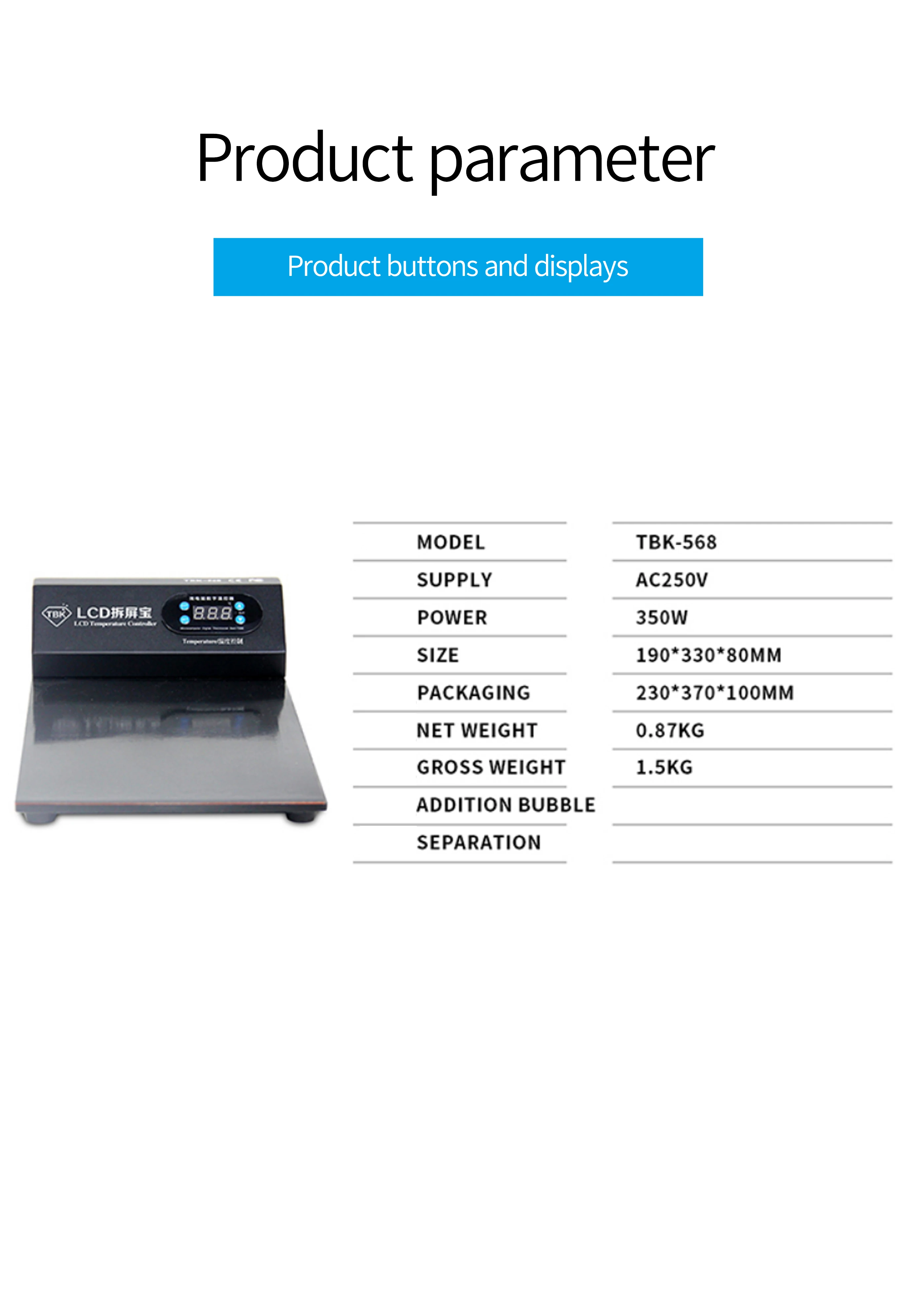Samsung Mobile Screen Separator Repair iPhone Tablet LCD Phone Machine for Separate TBK-568 Tool Open iPad