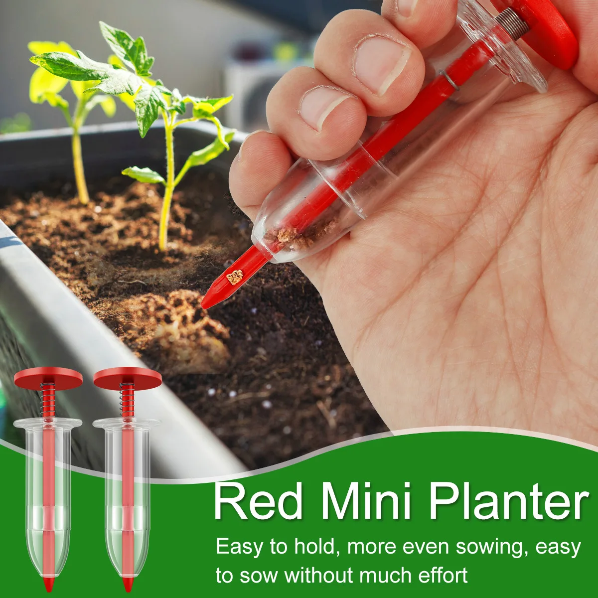 Hand Held Flower Grass Plant Seeder Garden Multifunction Seeding Dispenser Tools Adjustable Plants Seeds Sower Planter Set of 6
