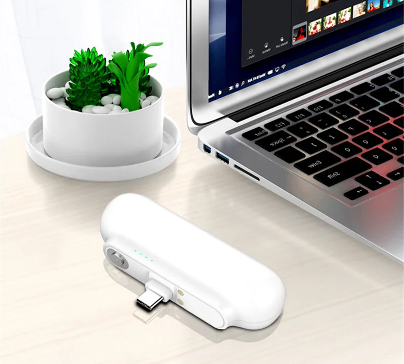 2021 Hot-selling magnetic wireless power bank Capsule Mini Emergency Charger 2600 mah portable pocket power bank