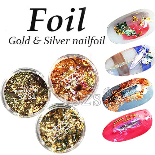 TSZS Wholesale Gold Silver Nailfoil 3D Irregular Aluminum Foil Paper For Acrylic Nail DIY Manicure Nail Art Decoration Jewelry