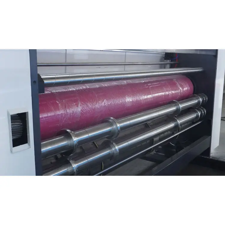 YSF-C Best Seller Chain Feeding Corrugated Cardboard Carton Box 2 color Printing  Electric Slotting Machine