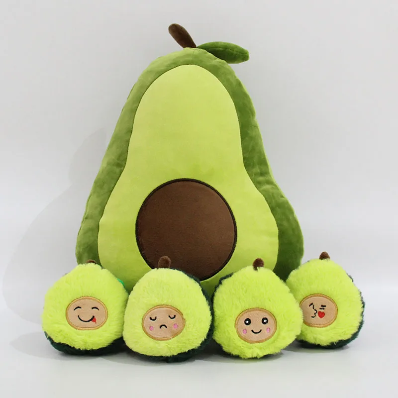 New avocado set combination plush doll pillow cute and fun expression bag small pendant cartoon doll