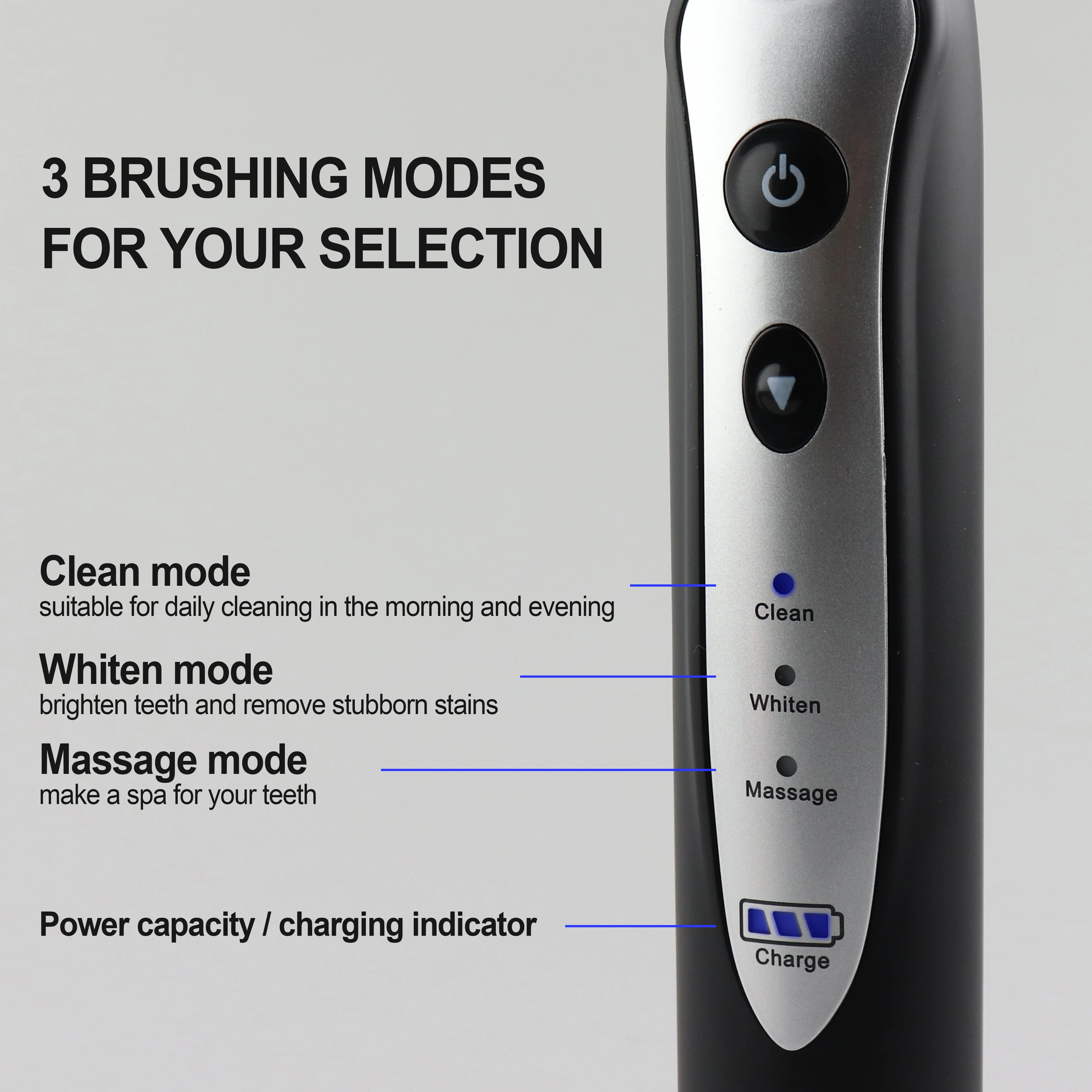 Wholesale Home Cheap Adult Double Color Bristle Electric Vibration Toothbrush Wireless Charging Toothbrush