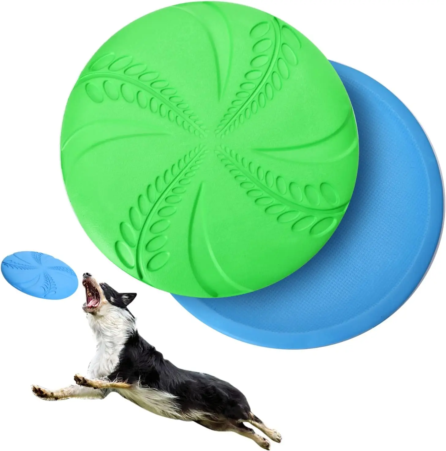 Durable Rubber Dog Pet Flying Discs Flyer Dog Training Toys