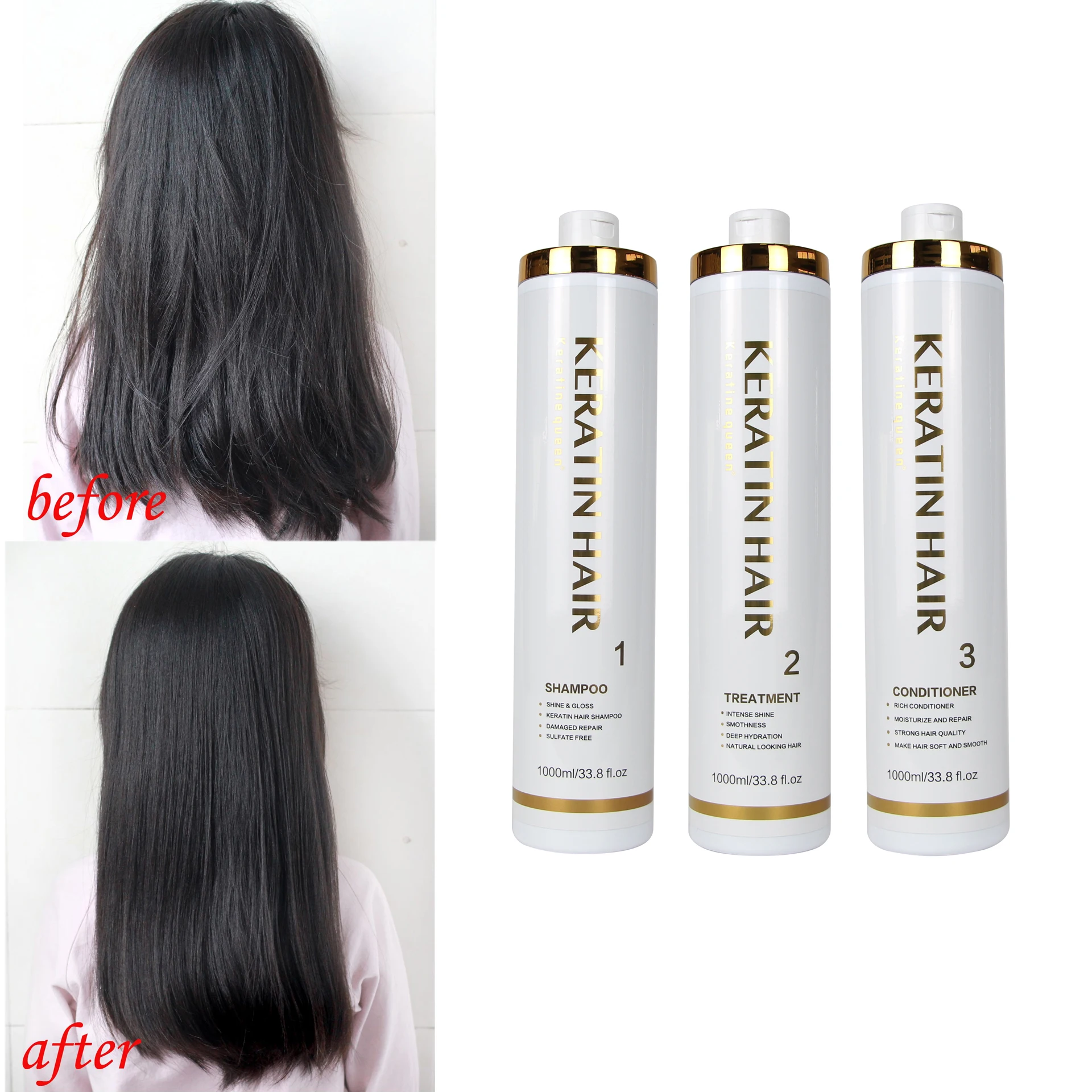 Private Label Custom OEM 1000ml Brazilian Keratin Smoothing Straightening Hair Treatment