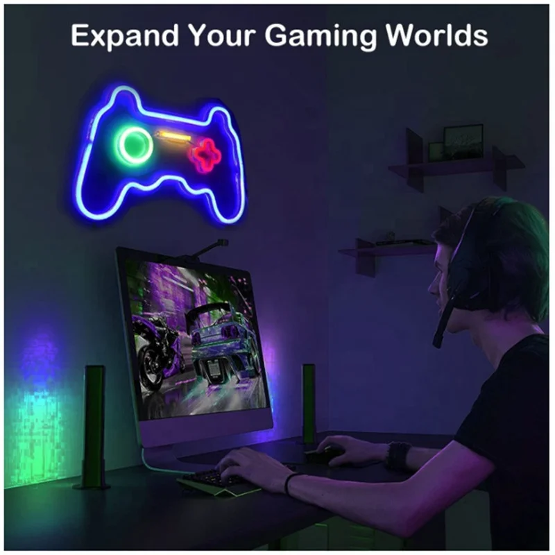 Лидер продаж неоновые огни в форме игры контроллер геймпада СВЕТОДИОДНЫЙ знак подарки для игровой зоны вечеринки настенный светильник домашнего декора