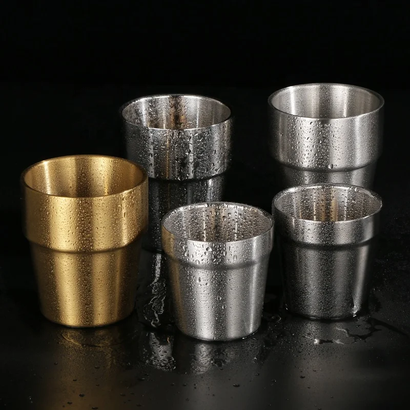 
Amazon metal stainless steel double wall drink coffee mug cups 