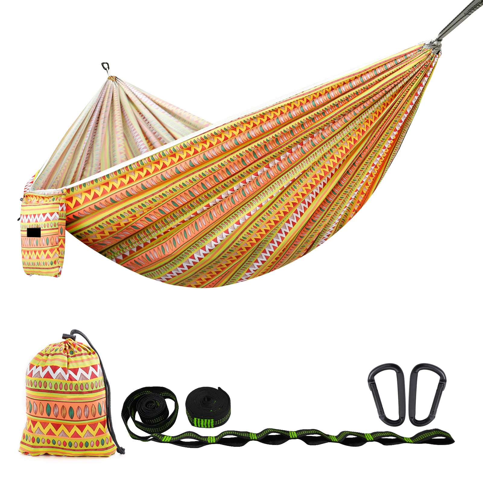 Outdoor Ultralight Nylon Parachute Bohemian Style Pattern Camping Swing Hammock Hanging Bed