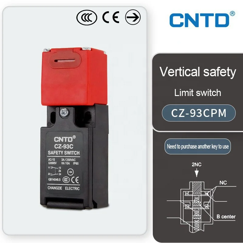 CNTD CZ Safety door switch TZ-93C/93B gate-type limit switch Key Industrial safety power electromagnetic door lock goodprice