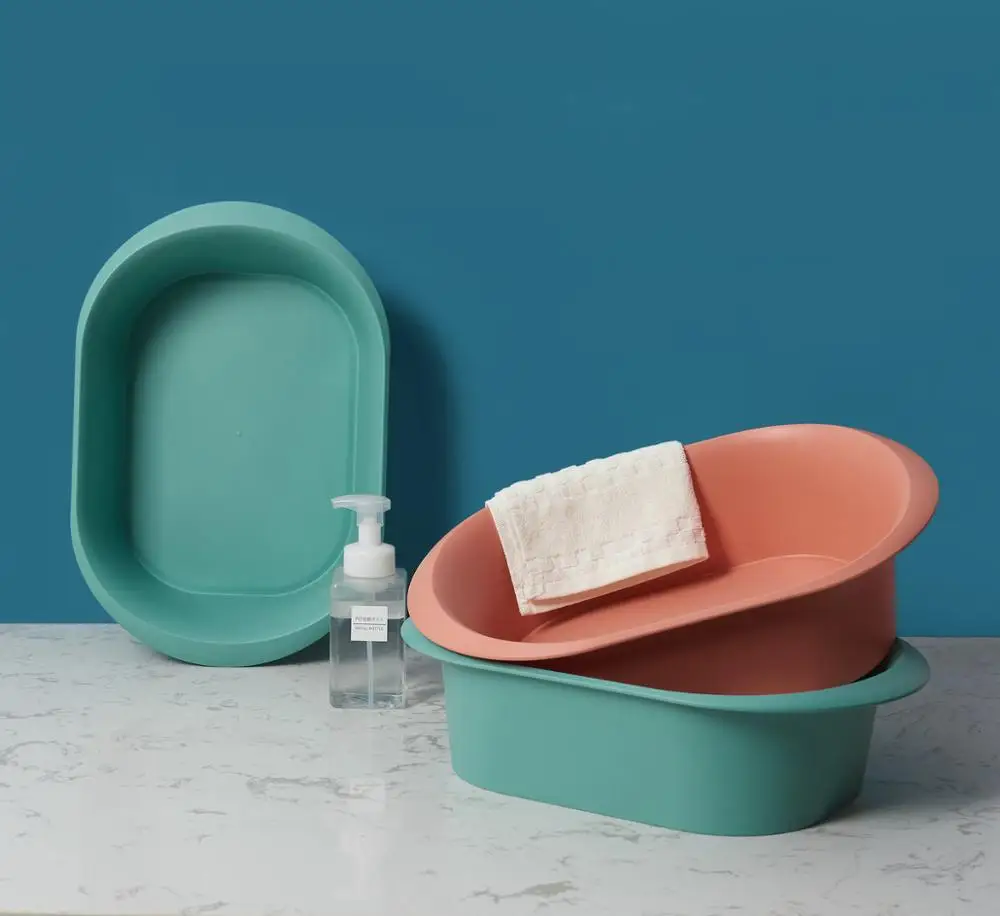 Good Quality Rectangle Custom Color Plastic Sink Foot Tub Foot Wash Basin With Handle