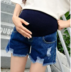 Джинсовые шорты для беременных женщин Женская мода Тонкий секционный шлифовальный дырочки снаружи носить живот подтягивает летнее платье нижнее белье