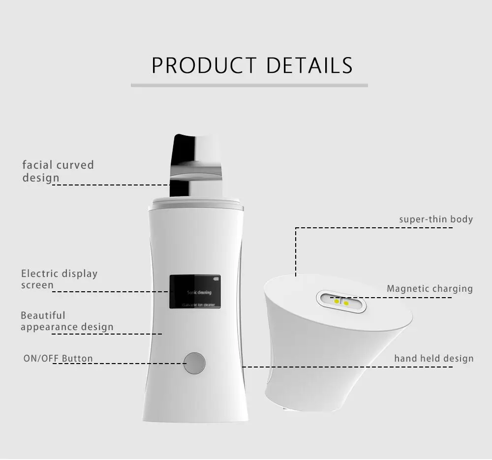 ultrasonic skin scrubber spatula for facial face