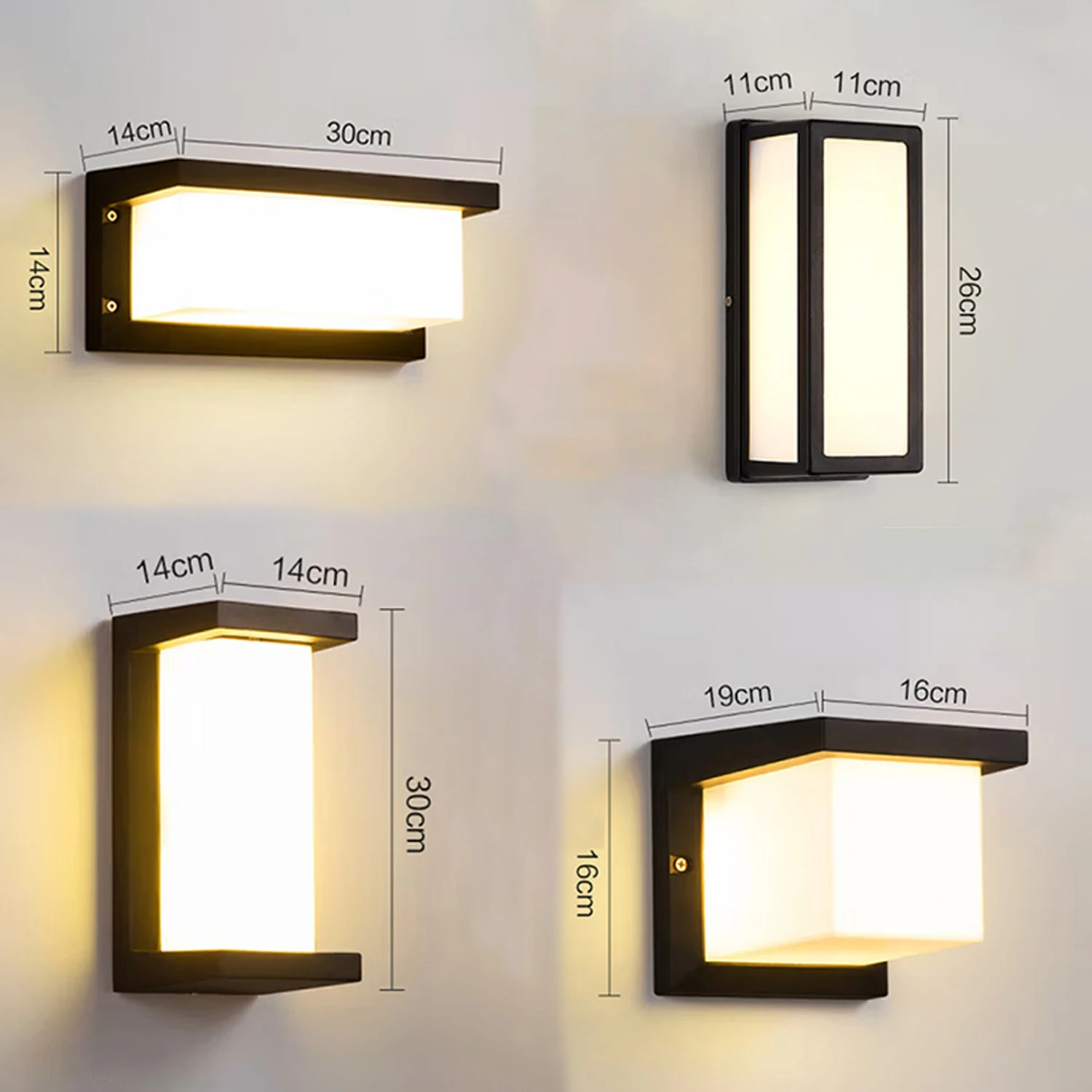 LED square round outdoor wall lamp up and down double head light IP65 waterproof