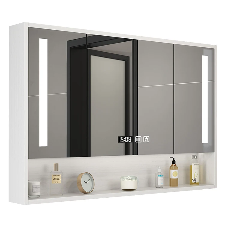 Building House Furniture Wall Mounted Bathroom Sink Cabinet Led Mirror Drawers solid wood Bathroom Cabinet with Vanity