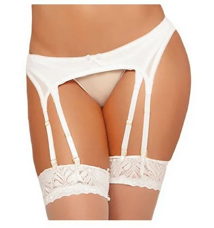 Hot Sale Sexy Feeling Color Uniform Transparent Thong Lace Garter Set Wholesale