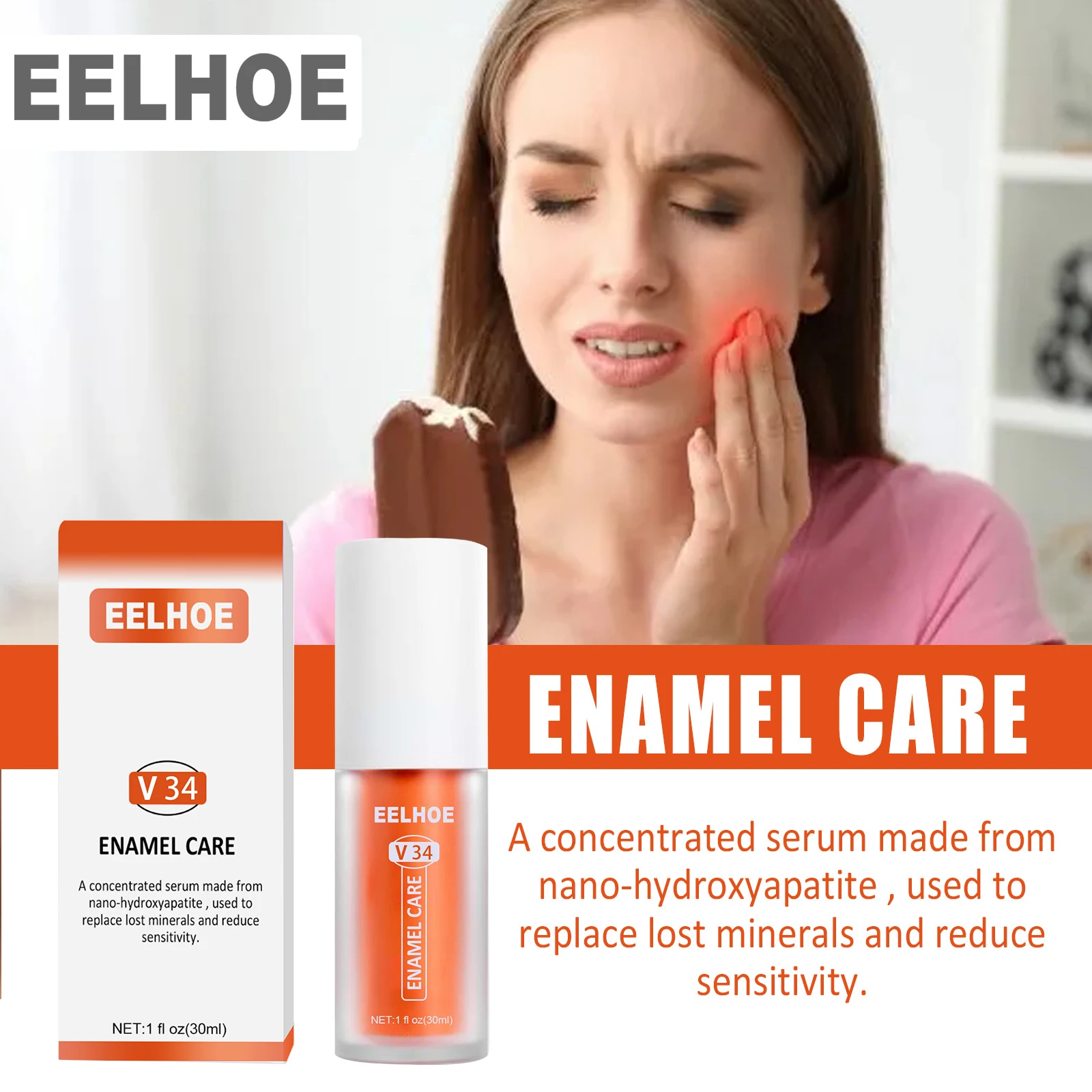 Eelhoe OEM Teeth Cleansing V34 Colour Corrector Removes Stains Whitening Staining Teeth Whitening Oral Hygiene Toothpaste