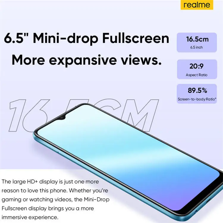 Global Version realme C21Y 3GB RAM 32GB ROM Smartphone Octa Core Processor 6.5inch 5000mAh Battery 13MP AI Triple Camera