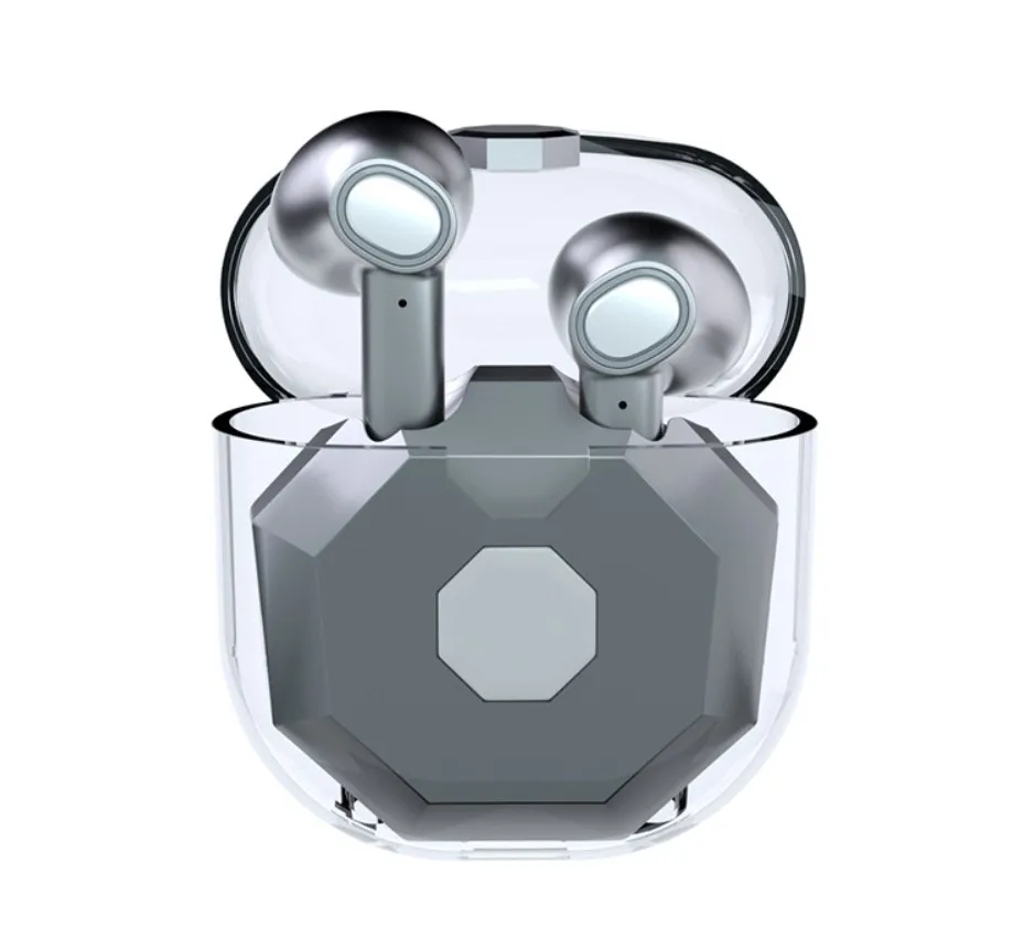 Wireless Touch Earphone Binaural Mic in-Ear Headphones Game Blueth Headphone Ear Buds Transparent Wireless Charging Case IPX5