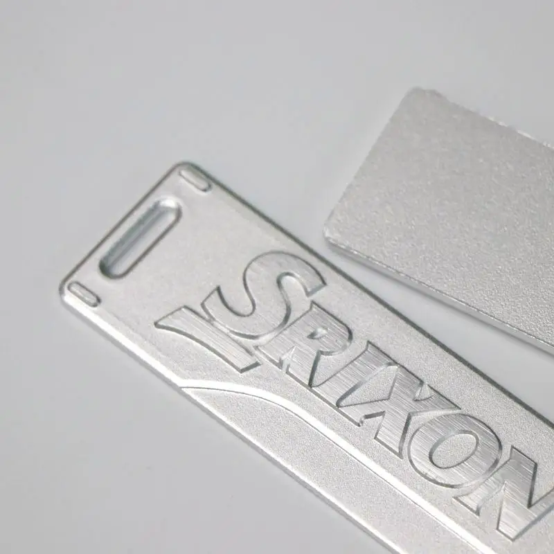 Custom High Quality Matt Surface Brush Aluminium Nameplate Metal Silver Tag For Accessories