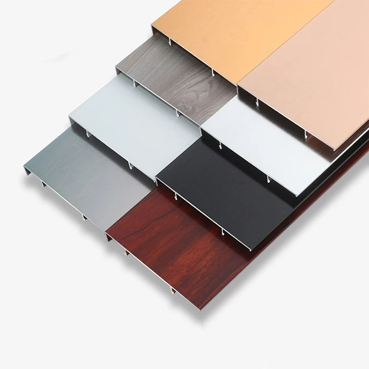 Factory stock wholesale Aluminum Skirting board Wood Pattern Coated Flooring Decorative skirting Board