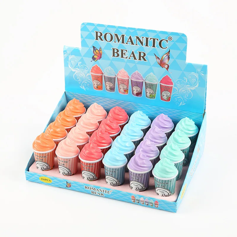 Organic Cute Best Magic Moisturizing Mini Multi Cupcake Shape Lip Balm