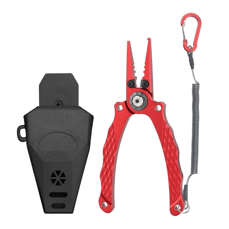 Muti-Function Aluminum Fishing Hook Removal Remover Fishing Pliers With Lanyard and Plastic Sheath