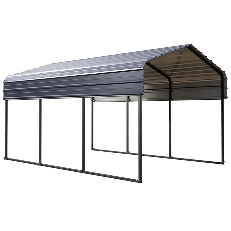 Outdoor Heavy Duty Metal Carport Garage Car Shelter Shade with Galvanized Steel Roof for Car Truck and Boats