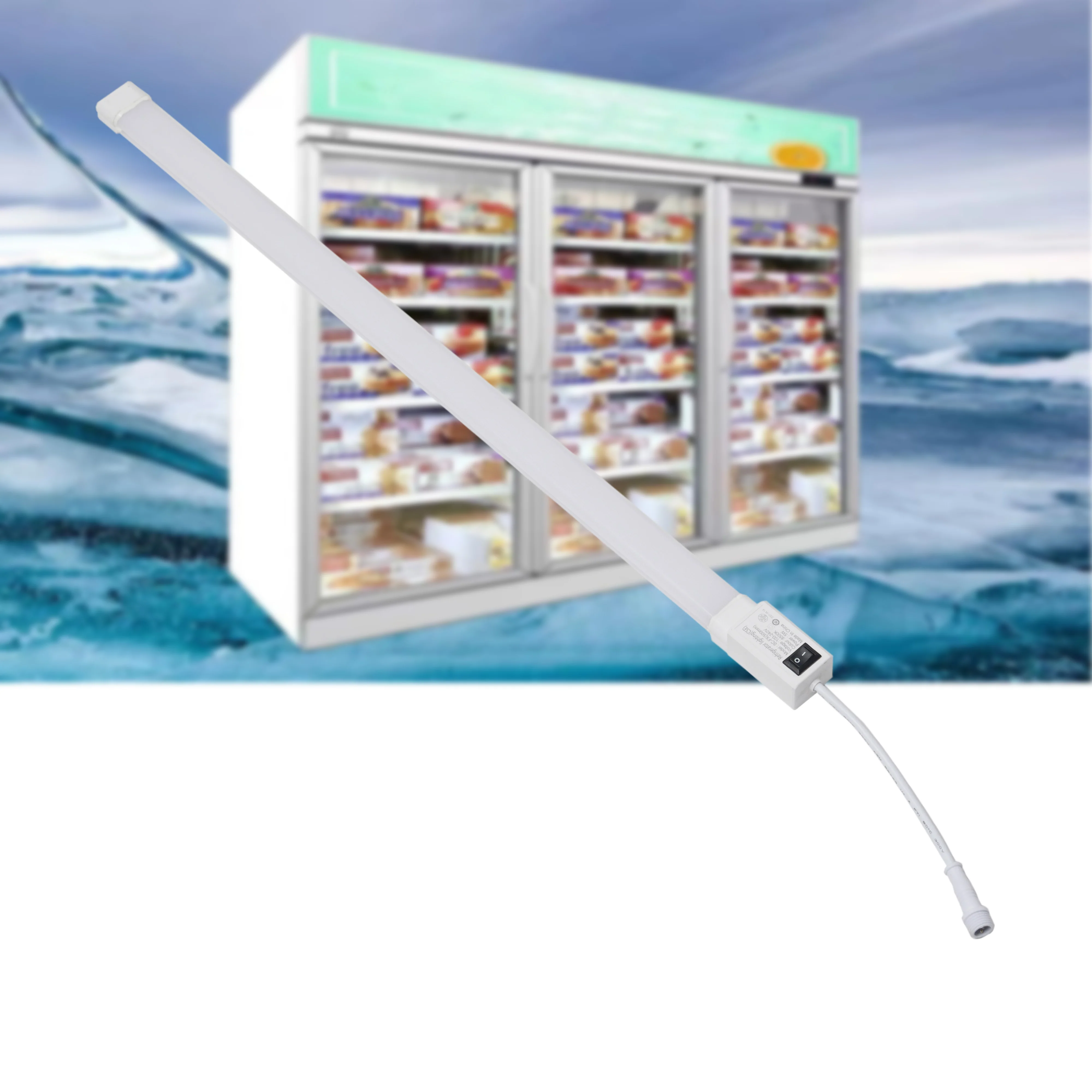 Led cooler light 6ft 24W 8500K IP66 Waterproof Refrigerator LED Light with built-in Switch Freezer Lamp