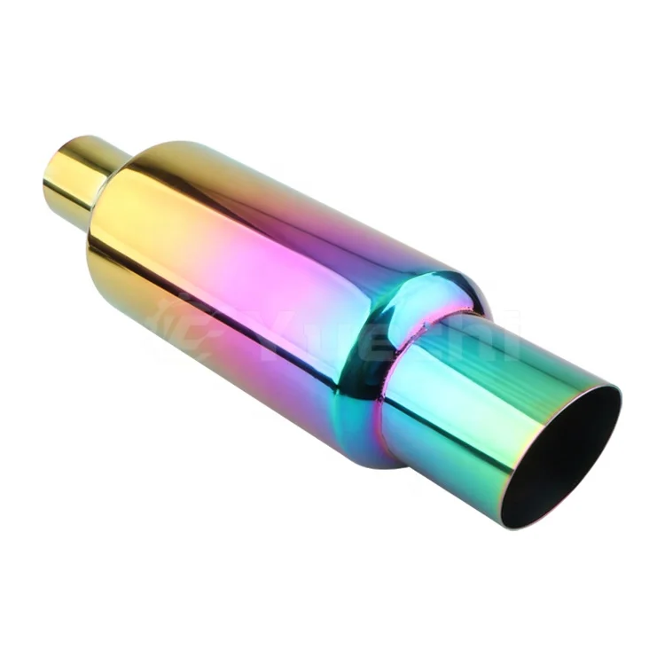 Yuechi автомобильный Neonchrome 2 5 дюйма выхлопная труба нержавеющая сталь глушитель наконечник для универсального