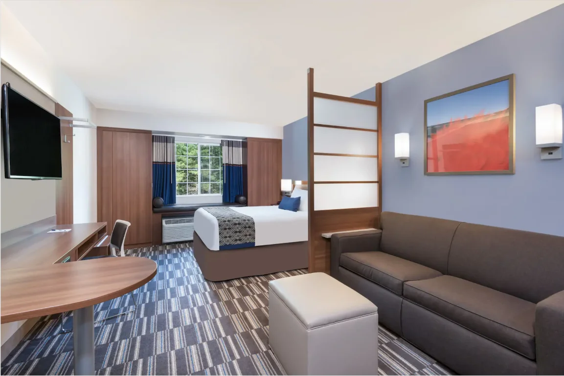 GRT6092 Wholesale Cheap Wooden Customized Hotel Furniture Wyndham Microtel Inn &Suites Hotel Bedroom Furniture Sets