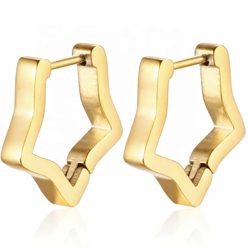 Fashion Golden Geometric Stainless Steel Earrings Unisex Minimalist Wind Earrings Geometric Shape Unisex Trend Earrings