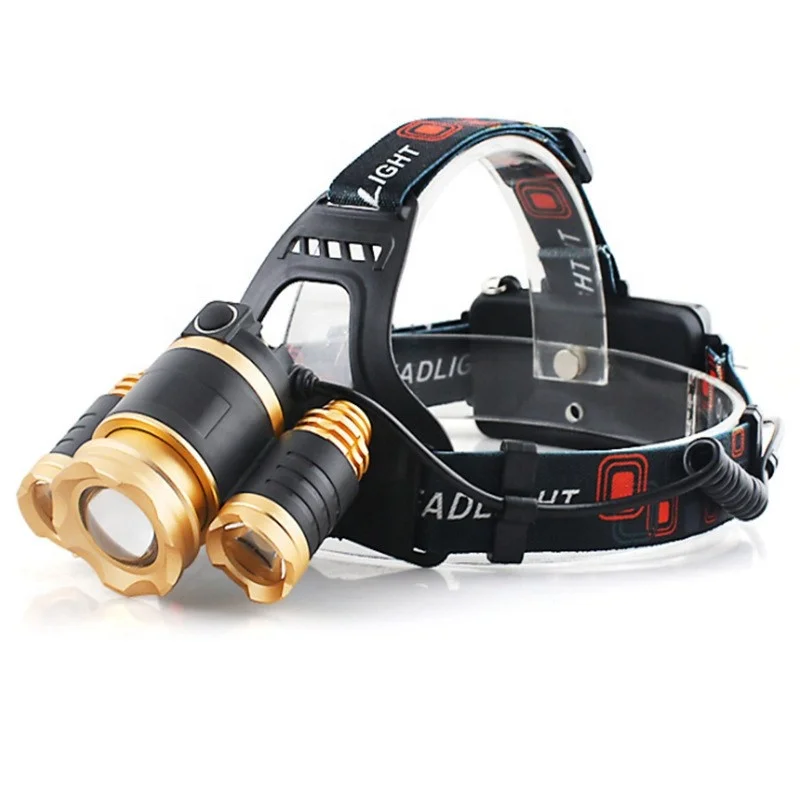 High Power 2400umen 3.7V 4 Modes Rechargeable Led T6 Head Lights Camping Mining 18650 Lithium Aluminum Head Torch Headlamp
