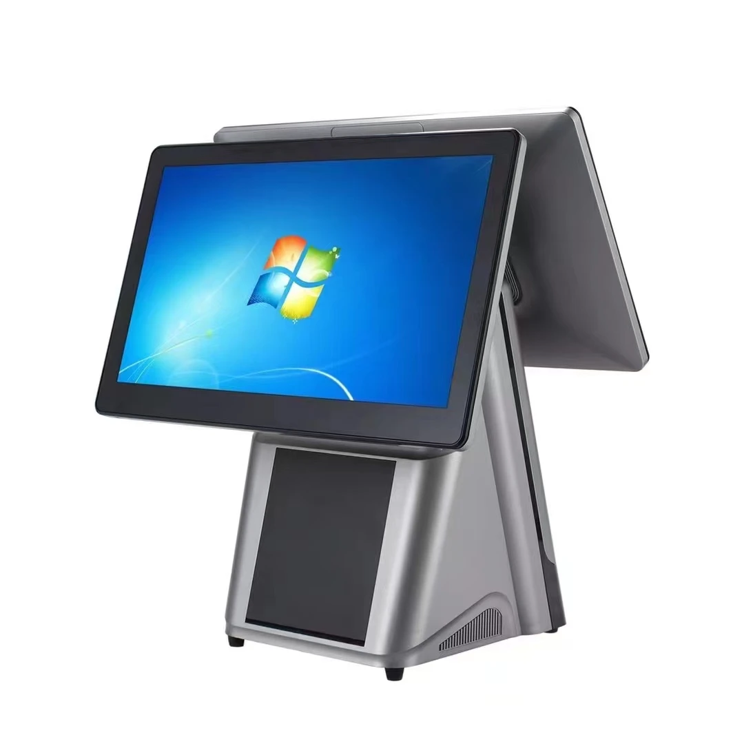 High Quality All-In-One PC with Windows System Dual Screen Printer POS Machine Wholesale Price for Credit Card Processing