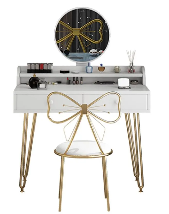 2022 wholesale nordic  modern dressing table wood makeup desks  with mirror