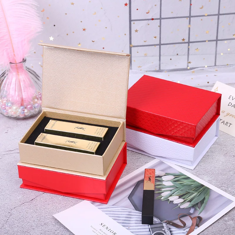 custom black flap paper rigid perfume gift packaging magnet box