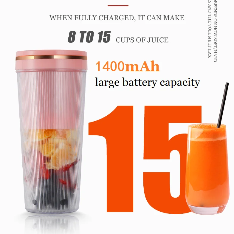 USB Charging Household Portable Mini Juicer Wireless Small Blender Rechargeable Electric Juicer Blender Cup