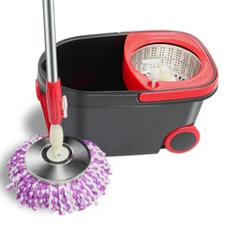 Kitchen Spin Handle Press Cotton Centrifugal  Double Bucket  Dual Wheel Easy Wring 360 Cleaning Mops