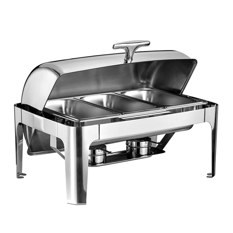 Factory Outlet Chaffing Dishes Buffet Catering Stainless Steel Luxury Chaffing Dishes Set  Thickening Hot Food Display Warmers