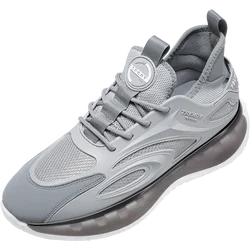 Летняя сетчатая обувь, дышащие амортизирующие беговые кроссовки, мужская удобная Легкая повседневная спортивная обувь, увеличенная на 7 см