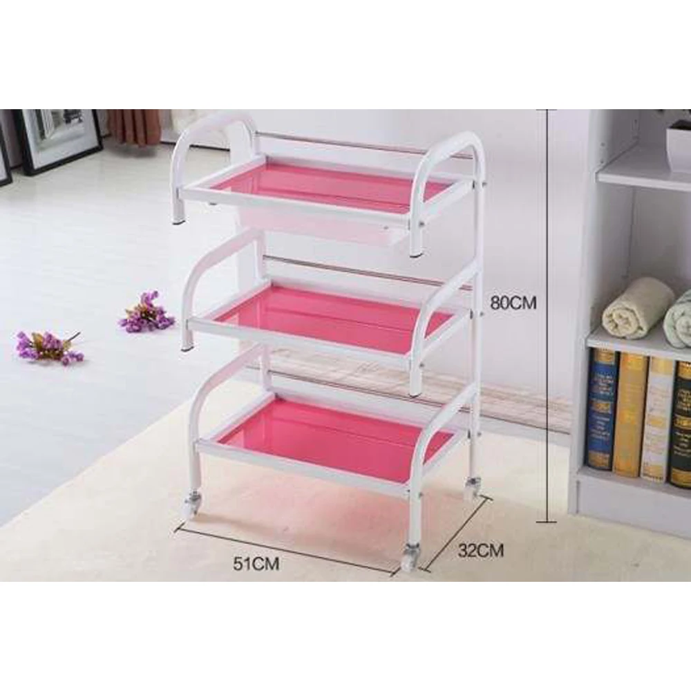 New hairdressing salon three floor trolley barber hair gadget cart glass beauty