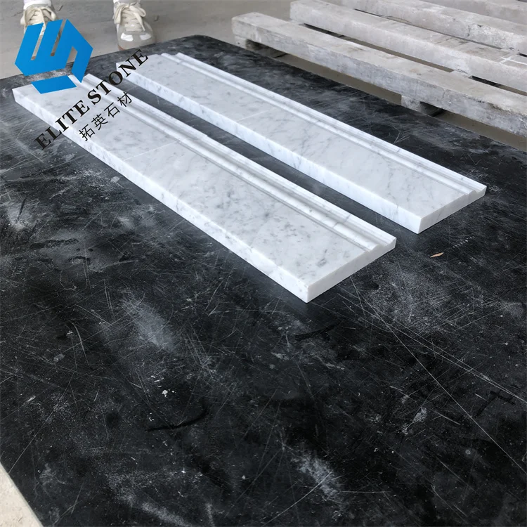 Stone Cornice Moulding Border Calacatta White Marble Crown For Decorative Profiling