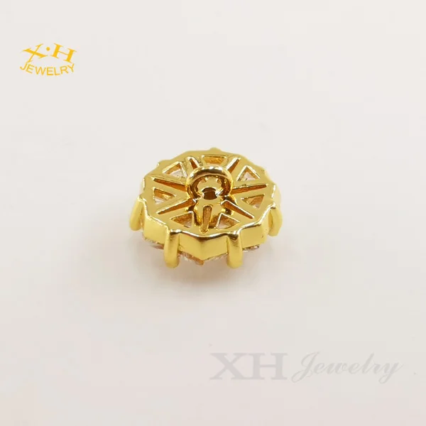 Sparking Luxury Diamond Cubic Zircon 18K Gold Plated Round Sqaure Brass Sew On Buttons For Clothes Garments Dress Shoe Decorativ