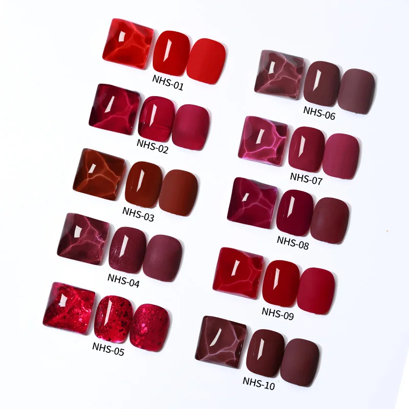 AS Cherry Red Series UV Gel Polish Gel Pure Colors Lacquer Manicure DIY Nail Art Design Gel Polish Base Top Coat Nail Art