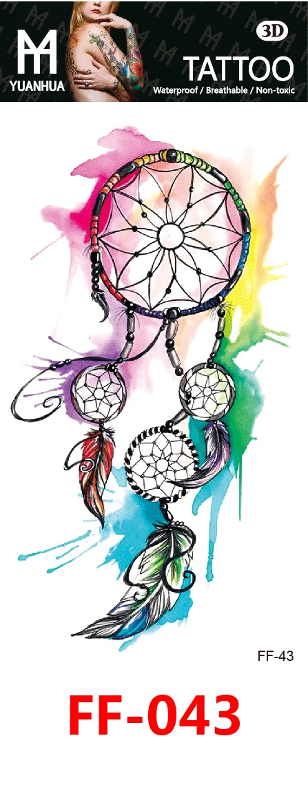 FF 041-080 Temporary Intim Tattoo Sticker Black Semi Permanent Tattoo Sticker For Man Body Arm