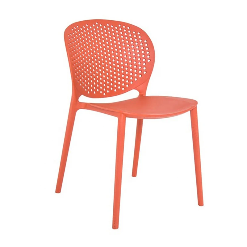 Wholesale Cheap Stacking Plastic Side Chair Langfang Colorful Pp Stackable Hollow Back Stackable Dining Chair