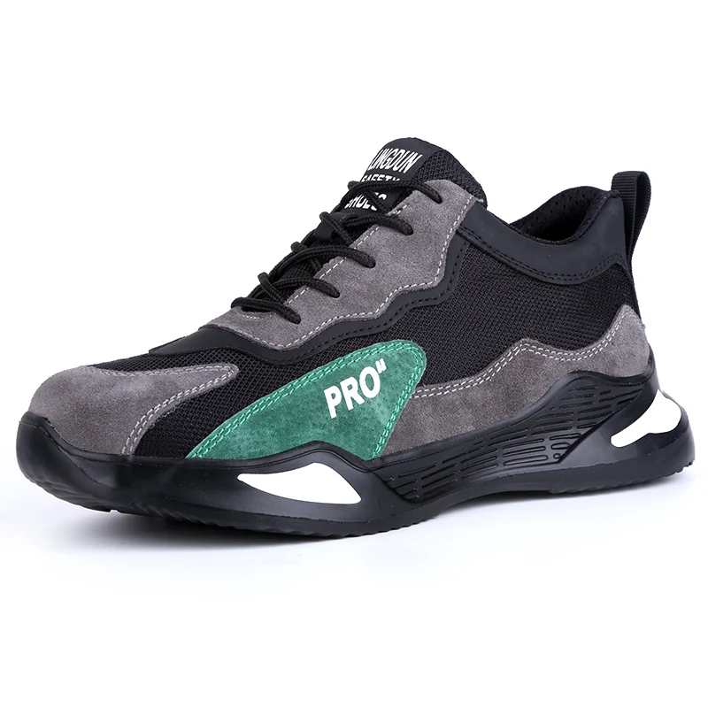 CHITED Comfortable Lightweight Steel Toe Safety Shoes for Men Women Anti-Smash Sports Safety Work Shoes in Black Summer Winter