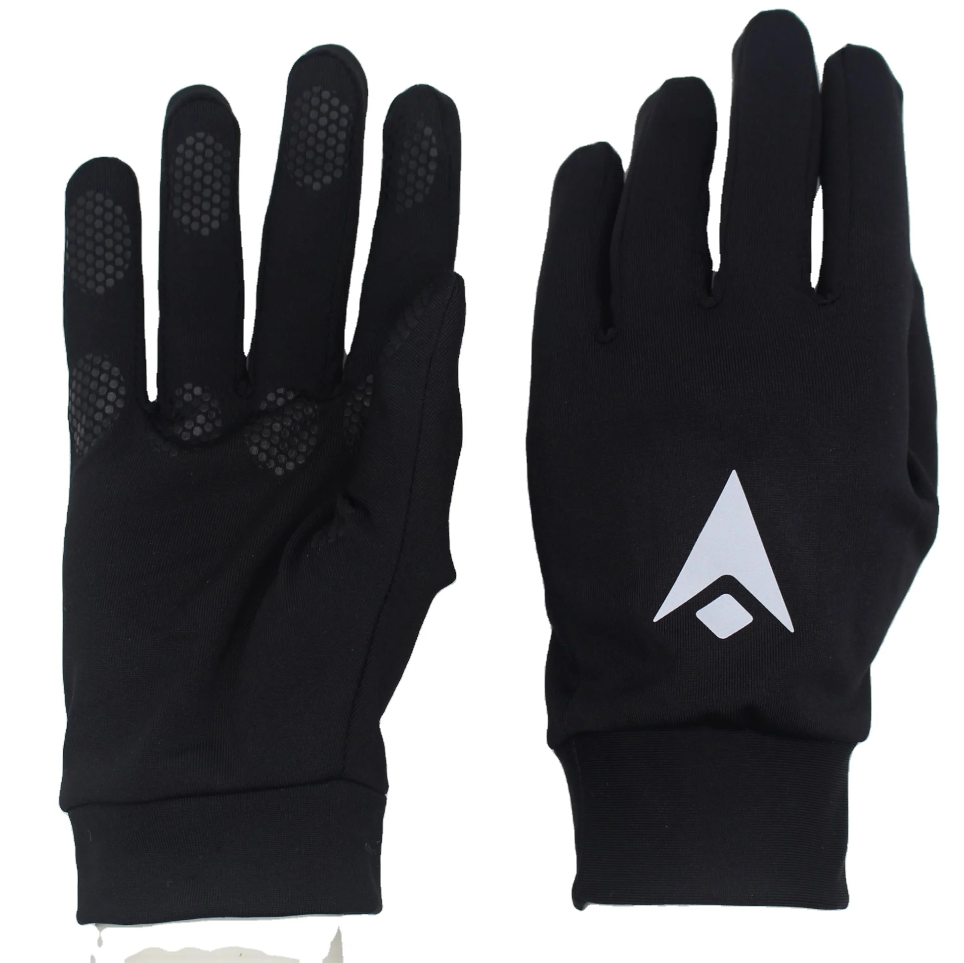 Accept OEM sports running gloves with reflective logo non-slip palm glove