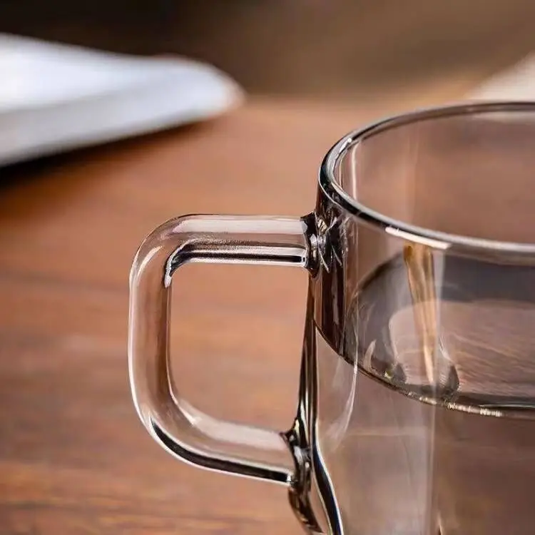 Crystal Diamond Shape Short Glass Milk Coffee Drinking Cup