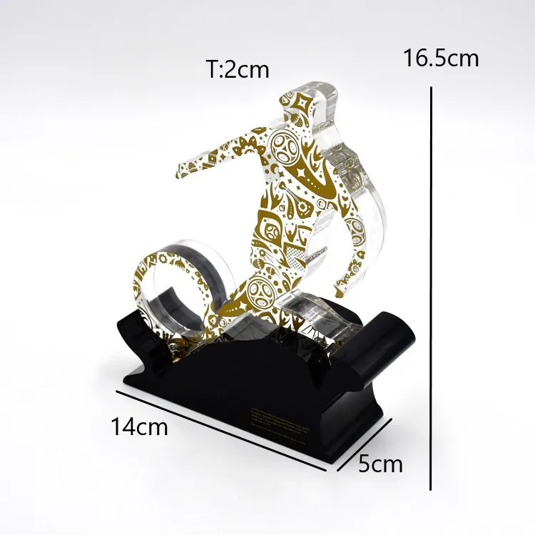 High quality professional Manufacturer design  Cartoon Acrylic award trophy with base for gift
